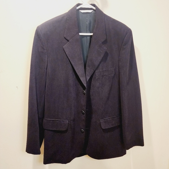 PERRY ELLIS men's Black Corduroy Blazer Size 40 Medium - Picture 2 of 15